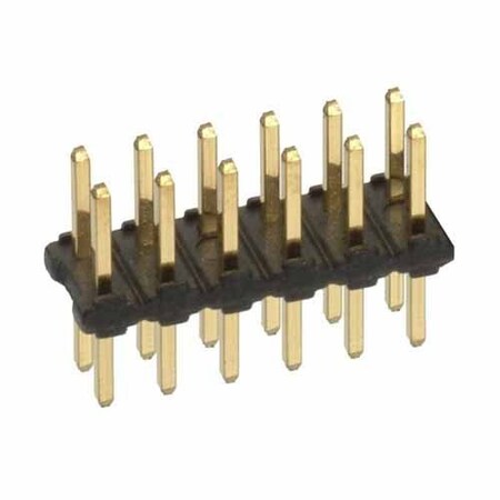 Harwin Board Connector, 16 Contact(S), 2 Row(S), Male, Straight, 0.079 Inch Pitch, Solder Terminal, Black M22-2020805